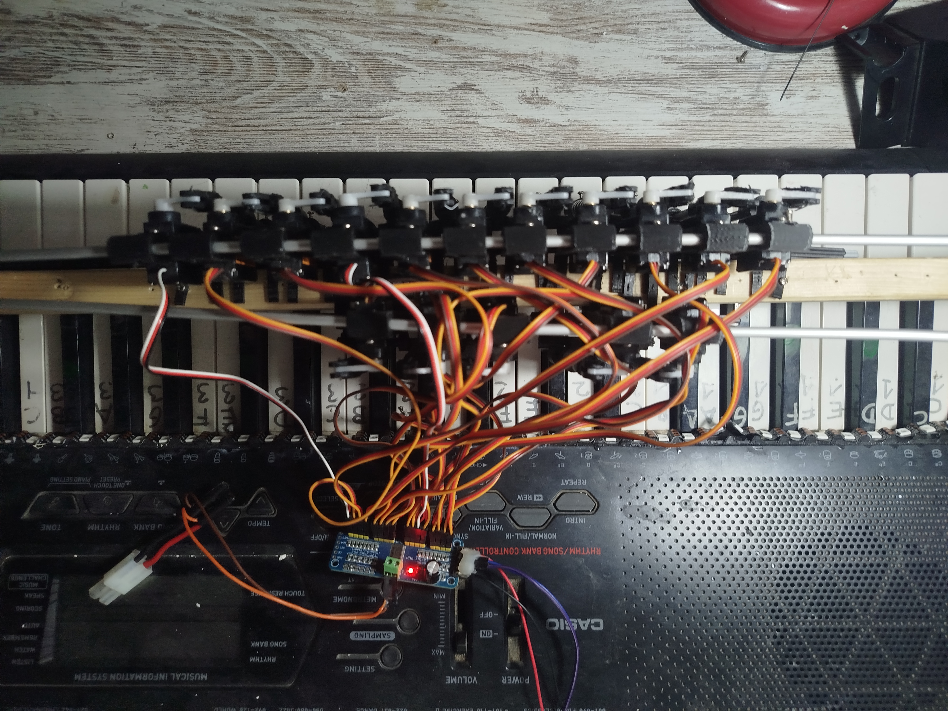 Vista superior — cableado completo